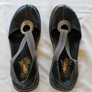 Rieker Black Flats with Metallic Accents